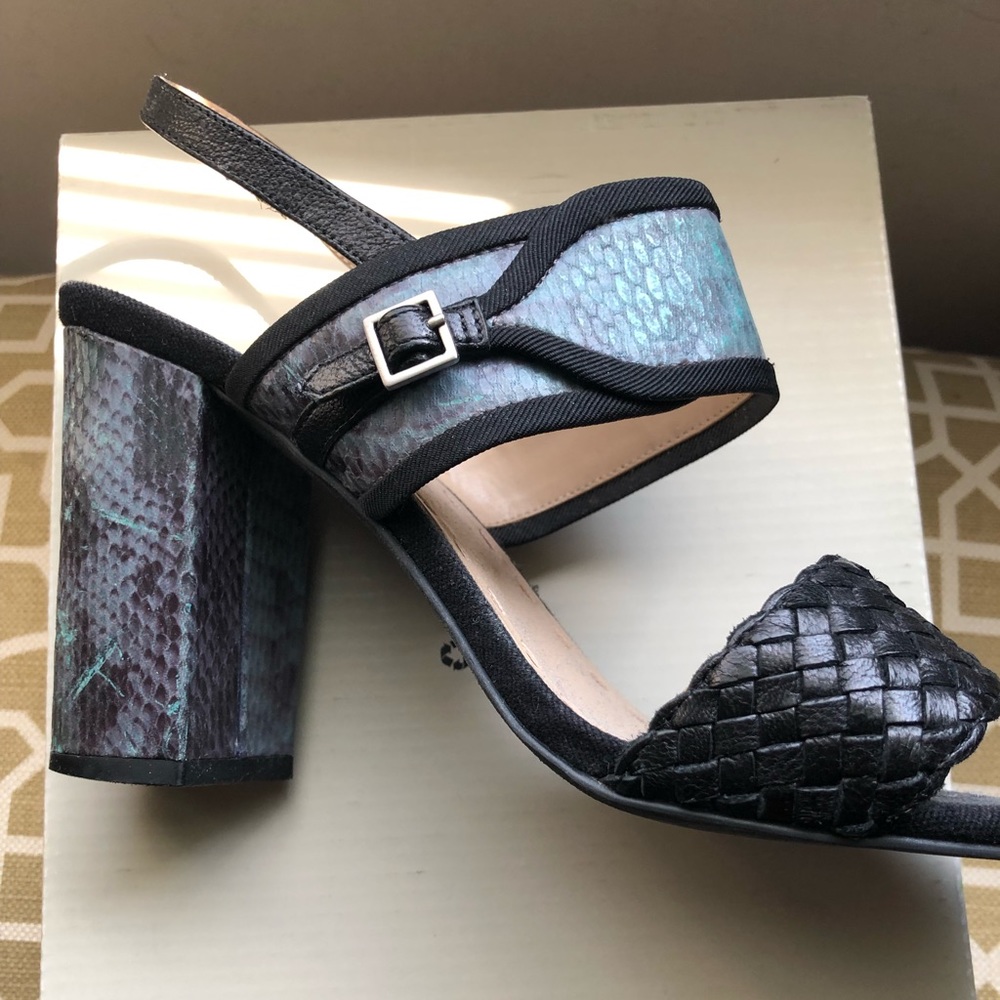 Blue high heel sandal